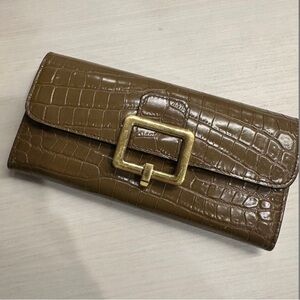 Bally croc embossed leather wallet